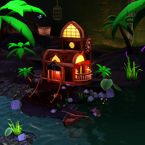 lowpoly pirate hideout preview image
